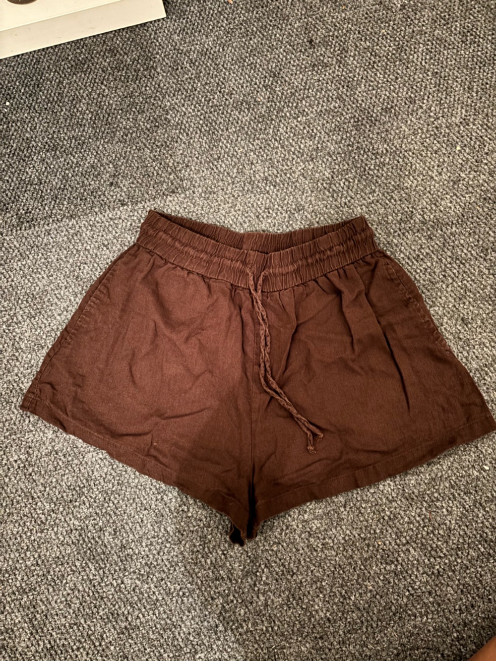 Zara Brown Lightweight Drawstring Linen Women’s Shorts
